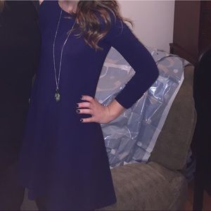Express - Long Sleeve Stretchy Dress - Dark Navy Blue - sz XS
